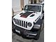 V2 Hood Stripe with 1941 Logo; Matte Black with Red Pinstripe (20-24 Jeep Gladiator JT Launch Edition, Rubicon)