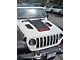 V2 Hood Stripe with 4x4 Logo; Matte Black with Red Pinstripe (20-24 Jeep Gladiator JT Launch Edition, Rubicon)