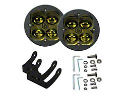 Vivid Lumen Industries FNG 20W 3-Inch Round LED Yellow Light Pods; Fog Beam (Universal; Some Adaptation May Be Required)