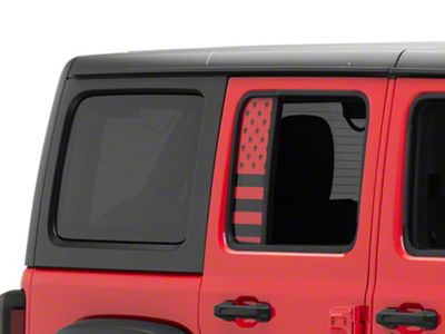 SEC10 Small Rear Window Decal; Red (18-24 Jeep Wrangler JL)