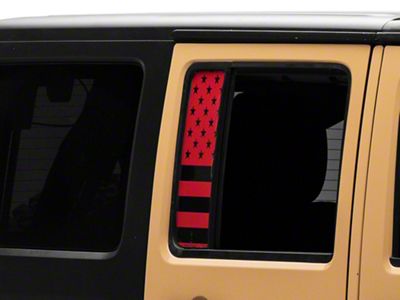 SEC10 Small Rear Window Decal; Red (07-18 Jeep Wrangler JK)