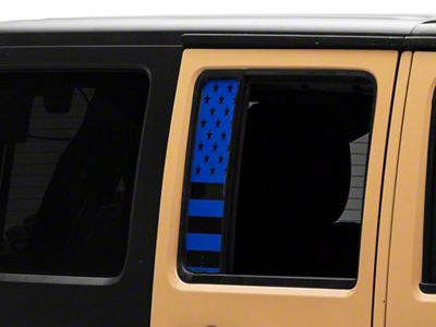 SEC10 Small Rear Window Decal; Blue (07-18 Jeep Wrangler JK)