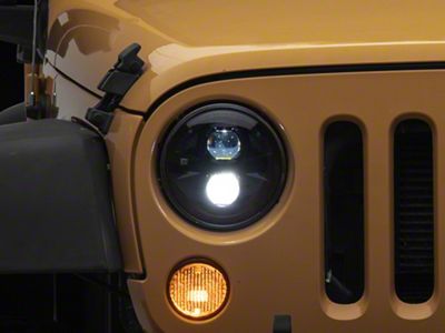 Raxiom Axial Series DB1 LED Headlights; Black Housing; Clear Lens (07-18 Jeep Wrangler JK)