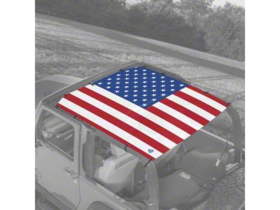 4x4 Attitude Sunshade; USA Flag (07-18 Jeep Wrangler JK 2-Door)