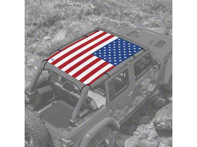 4x4 Attitude Sunshade; USA Flag (07-18 Jeep Wrangler JK 4-Door)