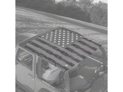 4x4 Attitude Sunshade; USA Gray Tire Treads (07-18 Jeep Wrangler JK 2-Door)
