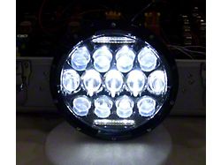 FCKLightBars Terminator D1 LED Headlights; Black Housing; Clear Lens (76-86 Jeep CJ7; 97-18 Jeep Wrangler TJ & JK)