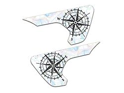 4x4 Attitude Fender Vent Decals; Compass and Map (18-24 Jeep Wrangler JL)