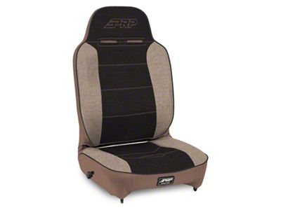 PRP Enduro High Back Reclining Suspension Seat; Driver Side; Tan/Black (Universal; Some Adaptation May Be Required)