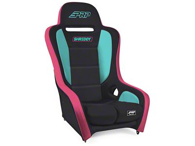 PRP Shreddy Podium Suspension Seat; Black, Pink/Teal (Universal; Some Adaptation May Be Required)