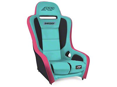 PRP Shreddy Podium Suspension Seat; Pink, Teal/Black (Universal; Some Adaptation May Be Required)