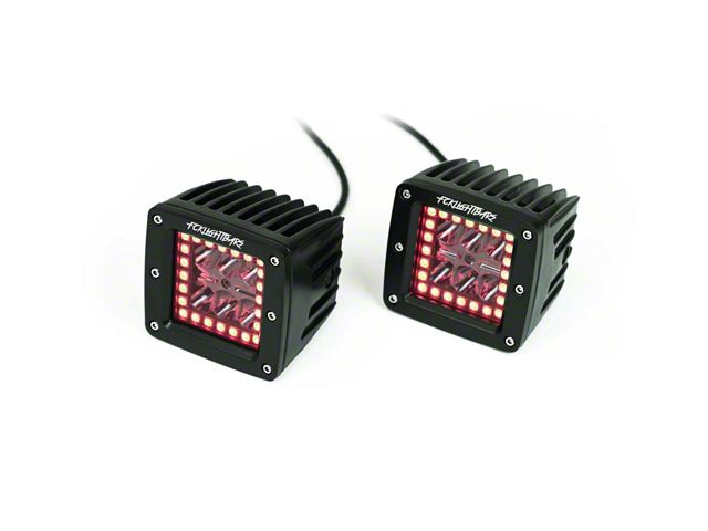 FCKLightBars RGB High-Output 3-Inch LED Light Pods with Wireless RF Remote; Flood/Spot Beam (Universal; Some Adaptation May Be Required)