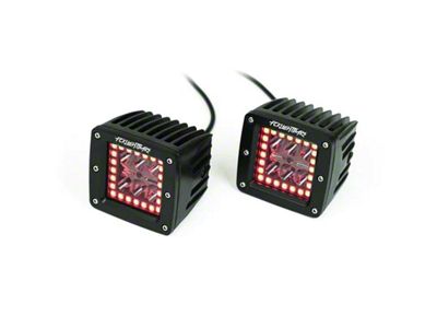 FCKLightBars RGB High-Output 3-Inch LED Light Pods with Wireless RF Remote and Bluetooth App; Flood/Spot Beam (Universal; Some Adaptation May Be Required)