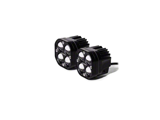 FCKLightBars Hyper Series 3-Inch LED Light Pods; Amber/White; Combo Beam (Universal; Some Adaptation May Be Required)