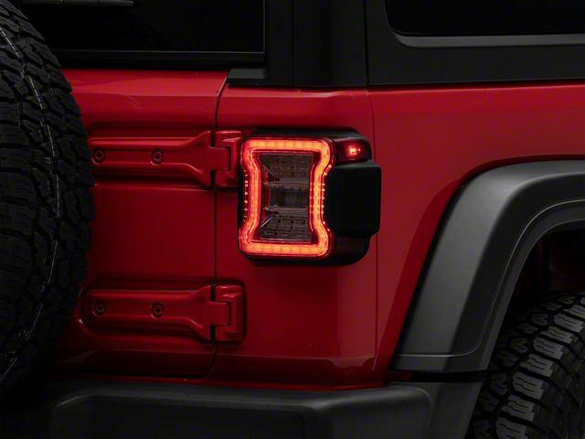 Raxiom LED Tail Lights; Clear Housing; Clear Lens (18-24 Jeep Wrangler JL w/ Factory Halogen Tail Lights)
