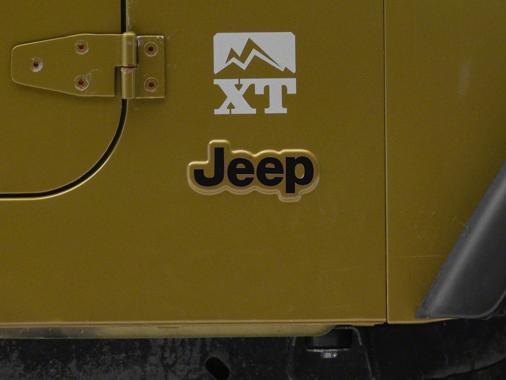 Jeep Licensed by RedRock Side Logo; Gloss Black (97-06 Jeep