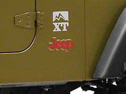 Officially Licensed Jeep Side Logo; Red (97-06 Jeep Wrangler TJ)