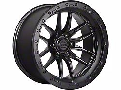 Lock Off-Road Krawler Matte Black with Matte Black Ring Wheel; 17x9 (20-23 Jeep Gladiator JT)