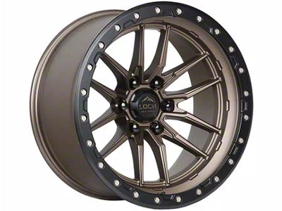 Lock Off-Road Krawler Matte Bronze with Matte Black Ring Wheel; 17x9 (20-23 Jeep Gladiator JT)