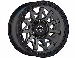 Lock Off-Road Lunatic Matte Grey with Matte Black Ring Wheel; 17x9 (20-23 Jeep Gladiator JT)