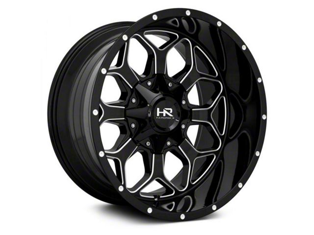 Hardrock Offroad Indestructible Gloss Black Milled Wheel; 20x12 (18-24 Jeep Wrangler JL)