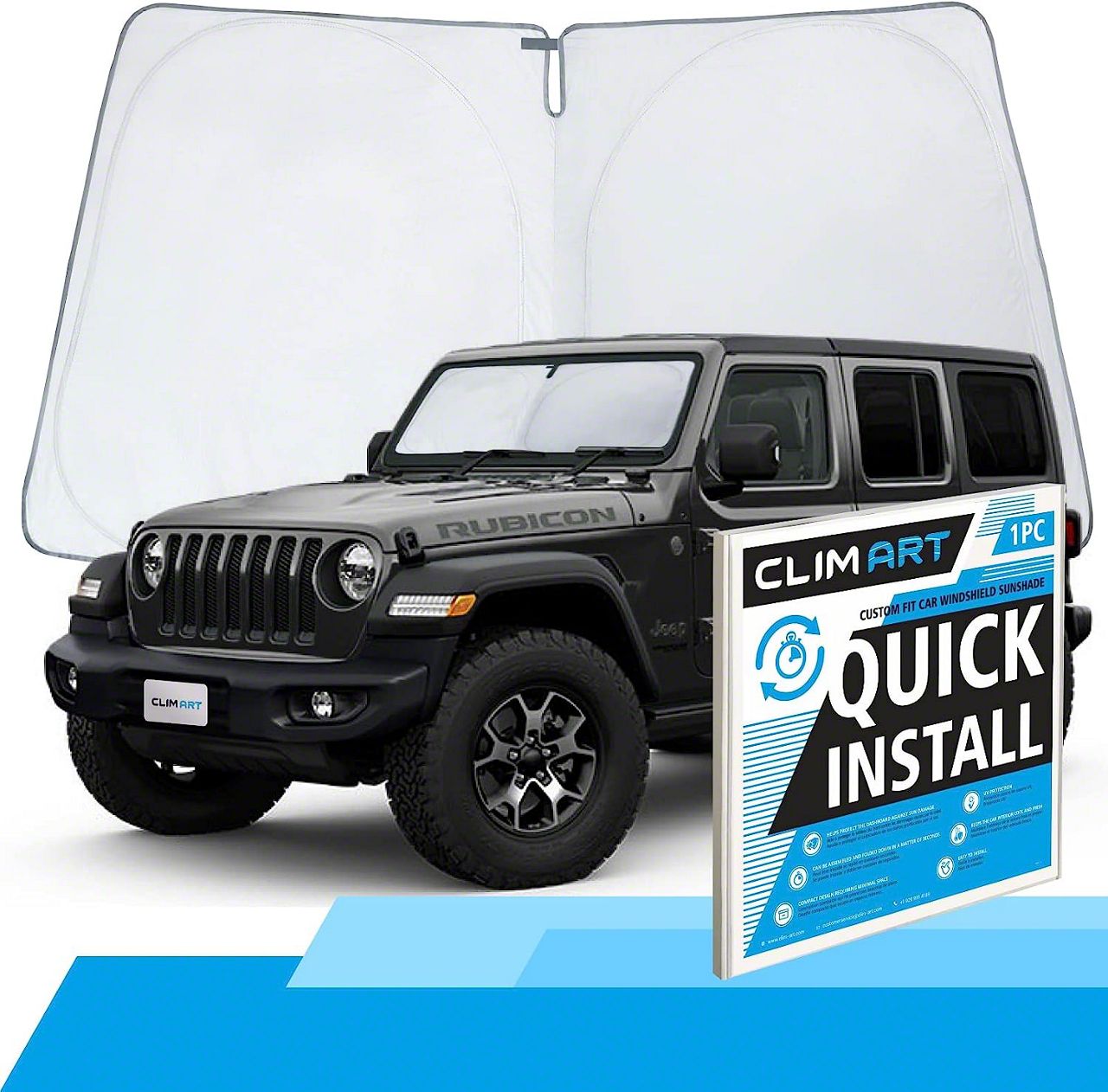 Jeep Wrangler Windshield Sun Shade (1824 Jeep Wrangler JL) Free Shipping