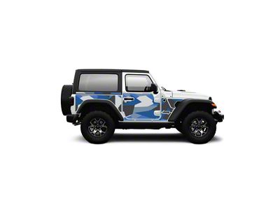 4x4 Attitude Action Shield Body Armor; Blue Splinter Camo (18-23 Jeep Wrangler JL 2-Door)