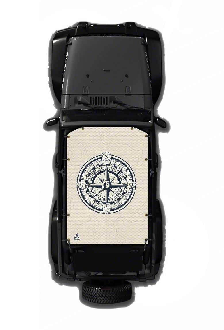 4x4 Attitude Jeep Wrangler Sunshade; Compass Nautical S706JK4FU (0718