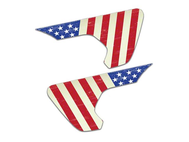4x4 Attitude Fender Vent Decals; Distressed Gray American Flag (20-24 Jeep Gladiator JT)