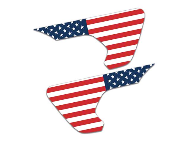 4x4 Attitude Fender Vent Decals; Red, White and Blue American Flag (20-24 Jeep Gladiator JT)