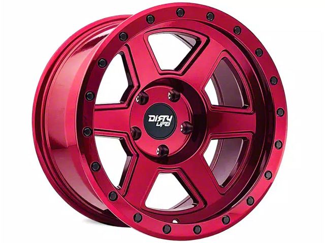 Dirty Life Compound Crimson Candy Red Wheel; 19x10 (22-24 Jeep Grand Cherokee WL)