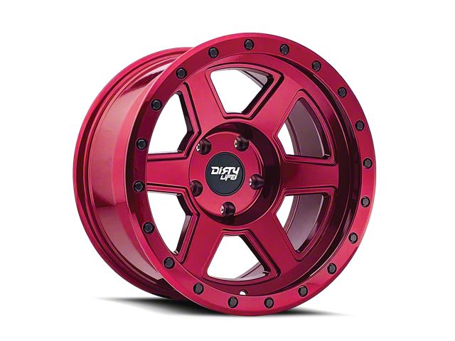Dirty Life Compound Crimson Candy Red Wheel; 22x10 (20-24 Jeep Gladiator JT)