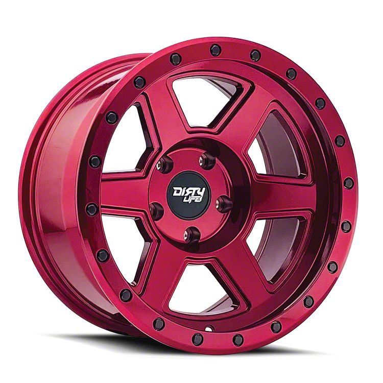 Dirty Life Compound Crimson Candy Red Wheel; 22x11 (20-23 Jeep Gladiator JT)