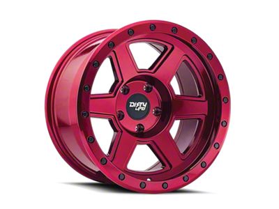 Dirty Life Compound Crimson Candy Red Wheel; 22x11 (18-23 Jeep Wrangler JL)