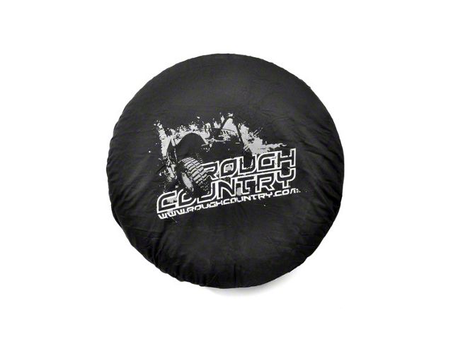 Rough Country 31-Inch Spare Tire Cover with RC Logo; Black (76-18 Jeep CJ7, Wrangler YJ, TJ & JK)