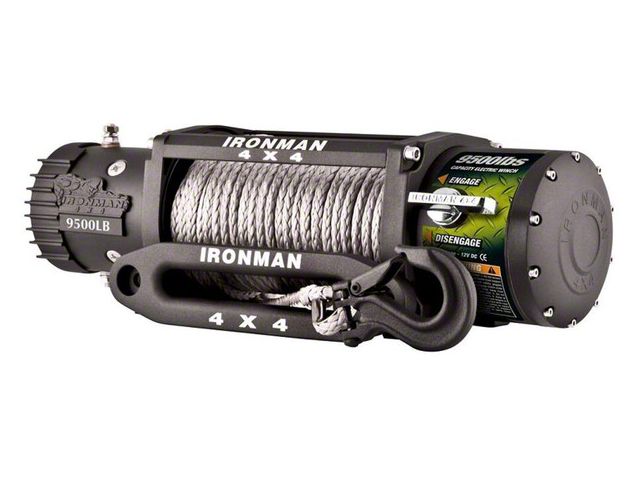 Ironman 4x4 9,500 lb. 12v Electric Monster Winch with Synthetic Rope (Universal; Some Adaptation May Be Required)