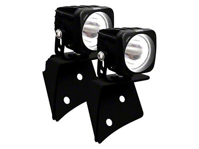 Vision X 3-Inch Optimus Halo LED Cube Lights with A-Pillar Mounting Brackets (07-18 Jeep Wrangler JK)
