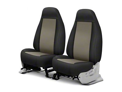 Covercraft Precision Fit Seat Covers Endura Custom Front Row Seat Covers; Charcoal/Black (79-91 Jeep CJ7 & Wrangler YJ)