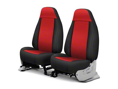 Covercraft Precision Fit Seat Covers Endura Custom Front Row Seat Covers; Red/Black (79-91 Jeep CJ7 & Wrangler YJ)