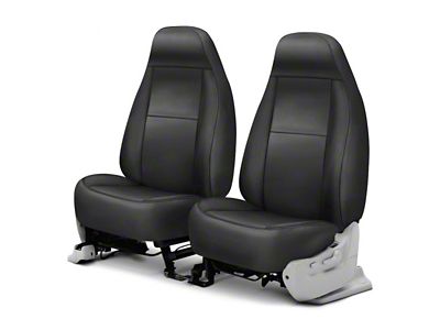 Covercraft Precision Fit Seat Covers Leatherette Custom Front Row Seat Covers; Black (79-91 Jeep CJ7 & Wrangler YJ)