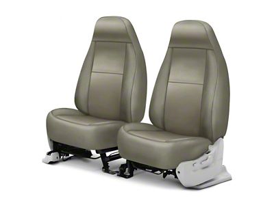 Covercraft Precision Fit Seat Covers Leatherette Custom Front Row Seat Covers; Light Gray (79-91 Jeep CJ7 & Wrangler YJ)