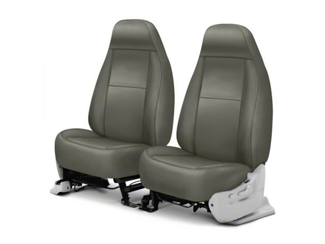 Covercraft Precision Fit Seat Covers Leatherette Custom Front Row Seat Covers; Medium Gray (79-91 Jeep CJ7 & Wrangler YJ)