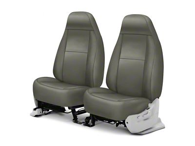 Covercraft Precision Fit Seat Covers Leatherette Custom Front Row Seat Covers; Medium Gray (79-91 Jeep CJ7 & Wrangler YJ)