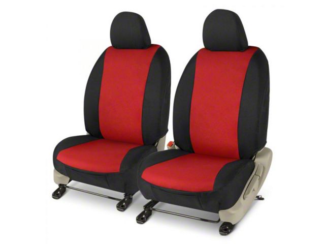 Covercraft Precision Fit Seat Covers Endura Custom Front Row Seat Covers; Red/Black (13-18 Jeep Wrangler JK 4-Door)