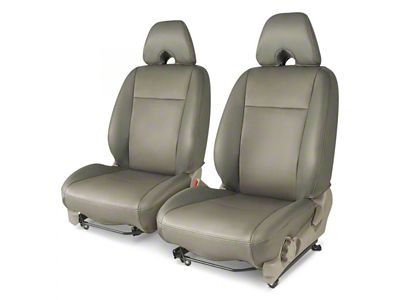 Covercraft Precision Fit Seat Covers Leatherette Custom Front Row Seat Covers; Light Gray (20-24 Jeep Gladiator JT, Excluding Mojave)
