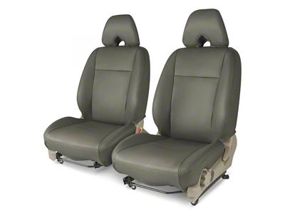 Covercraft Precision Fit Seat Covers Leatherette Custom Front Row Seat Covers; Medium Gray (20-24 Jeep Gladiator JT, Excluding Mojave)