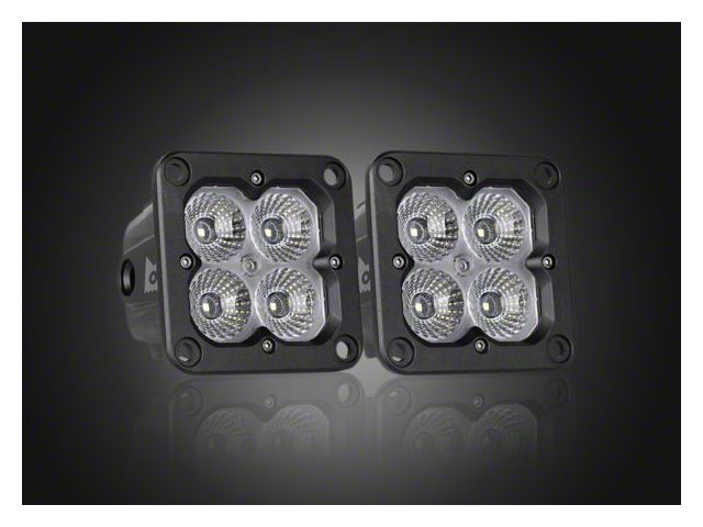 Concept Series 3-Inch Flush Mount Cube LED Pod Lights; Flood Beam (Universal; Some Adaptation May Be Required)
