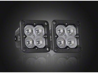 Concept Series 3-Inch Flush Mount Cube LED Pod Lights; Flood Beam (Universal; Some Adaptation May Be Required)