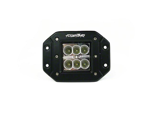 FCKLightBars P-3 Flush Mount 3-Inch LED Light Pod; Flood Beam (Universal; Some Adaptation May Be Required)