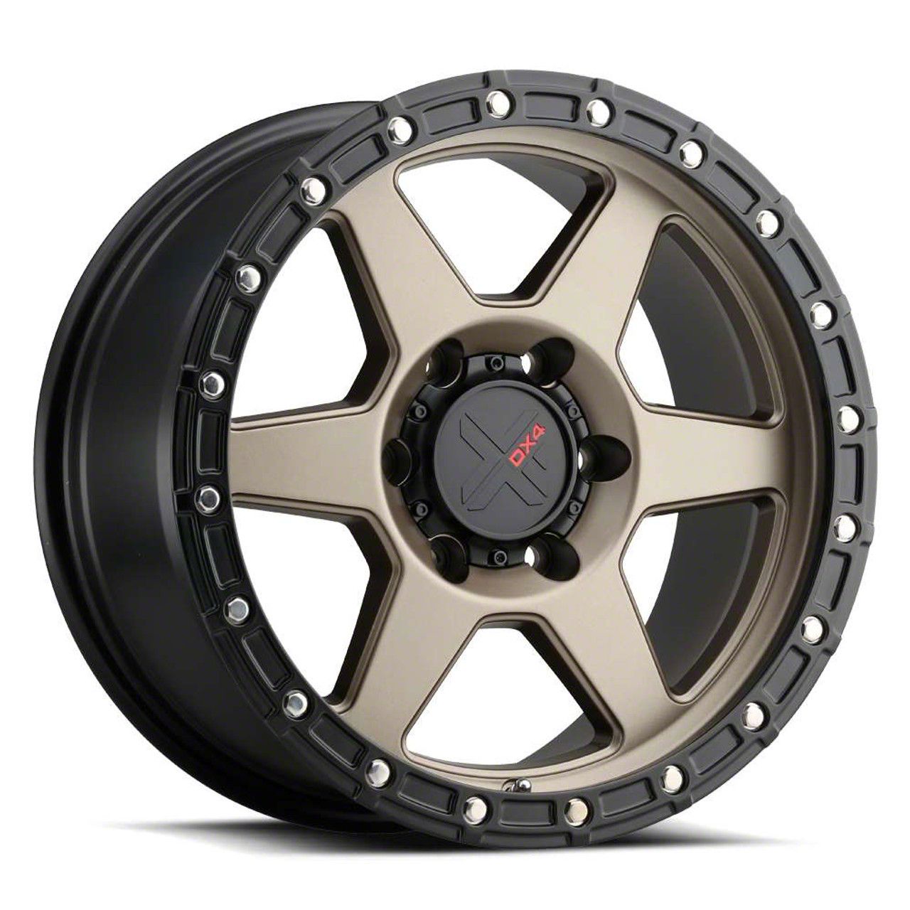DX4 Wheels Jeep Wrangler Recon Matte Bronze with Black Ring Wheel; 20x9 ...